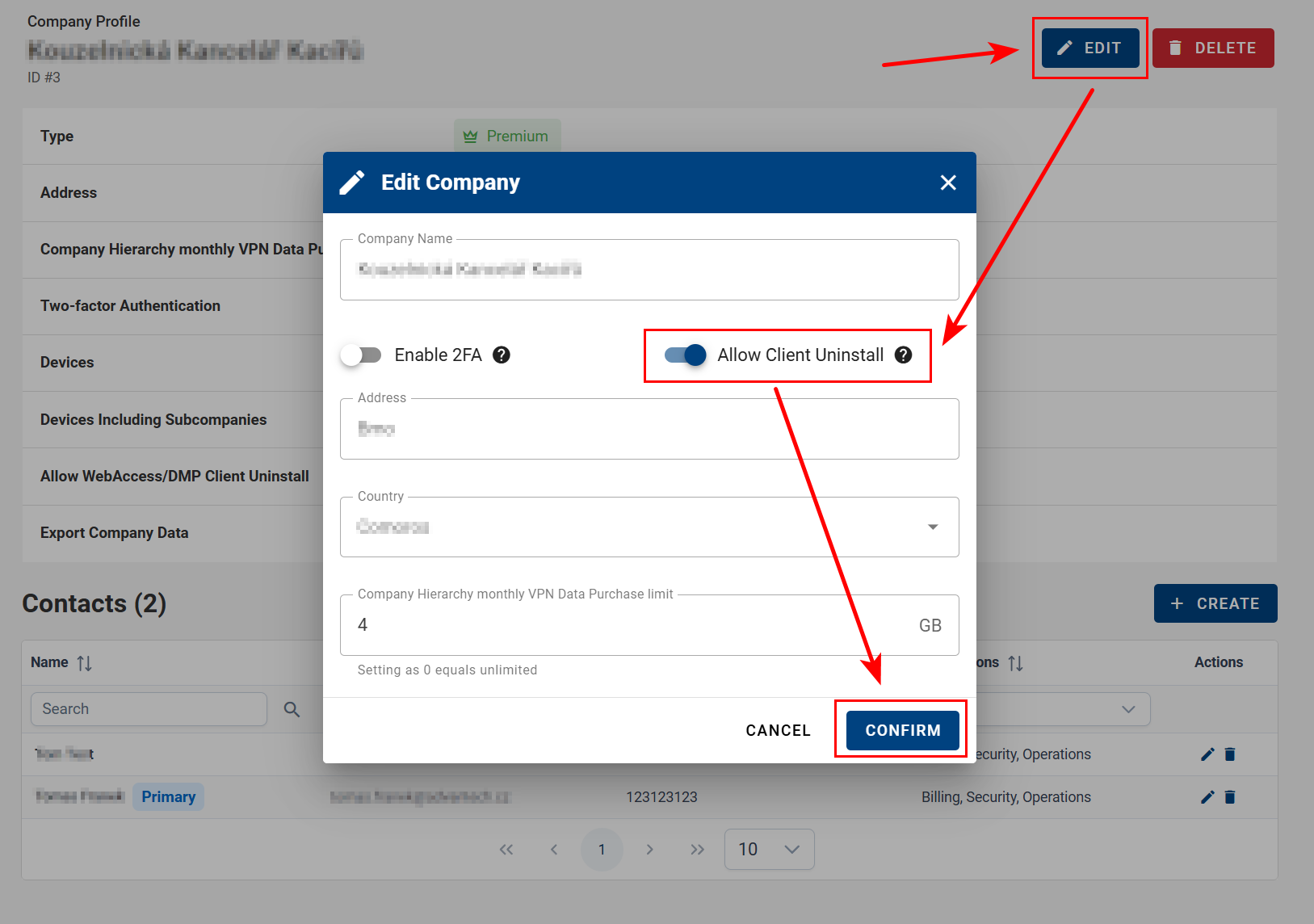 Allow Client Uninstall