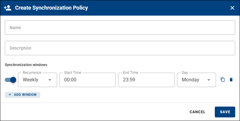 Create Synchronization Policy